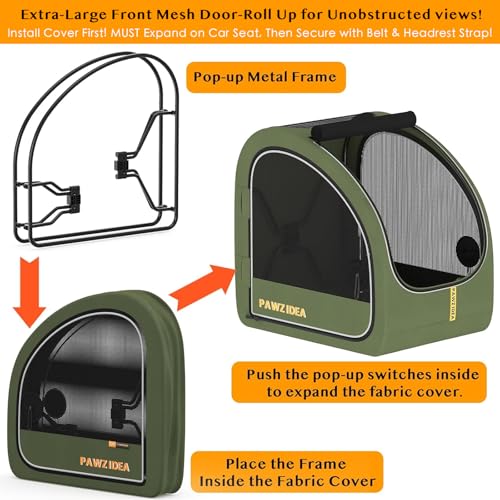 PAWZIDEA Dog Stroller for Large Dogs, Pet Stroller with Detachable Carrier for Portable Dog Crate for Car Seat, Foldable Dogs Jogger Strollers