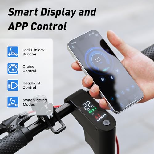 Electric Scooter, 500W/350W Powerful Motor, 22/18 MPH Top Speed, 23/21 Miles Long Range, 10"/8.5" Pneumatic Tires, Smart App
