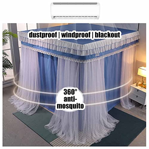 Mosquito Net for 1.5m Bed Luxury 4 Post Bed Canopy includes Blackout Fabric/Mesh Curtain/Metal Bracket (Color: Style 2, Size: 1.5x2x2m)