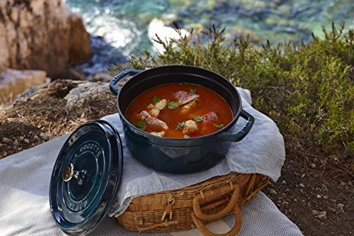 STAUB Cast Iron Roaster/Cocotte, Round, 26 cm, 5 L, La Mer
