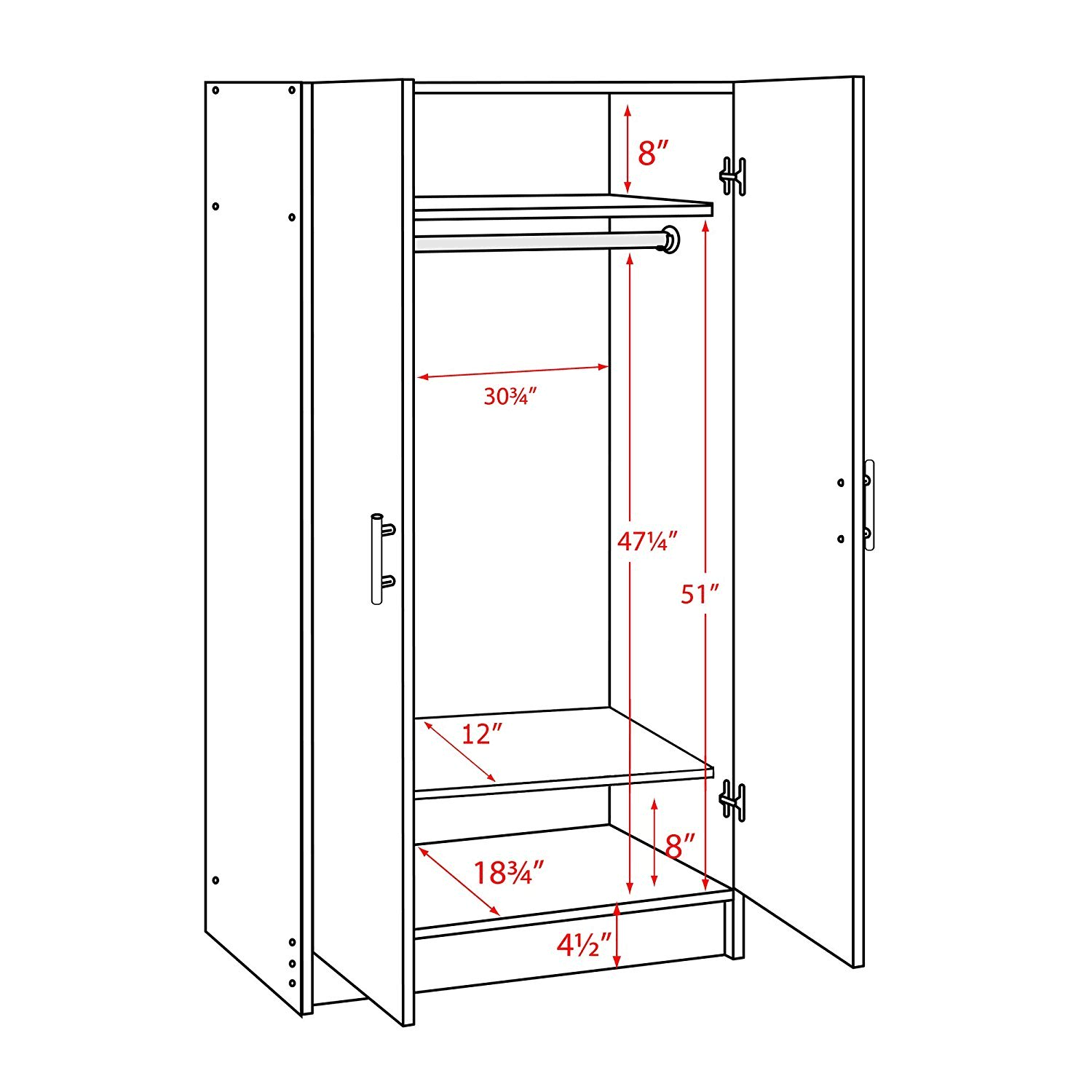 Prepac Elite 32x22 Wardrobe Cabinet
