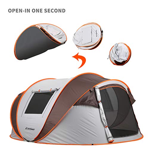EchoSmile Camping Instant Pop Up Tent, 2/4/6/8/10 Person, Water Resistant Dome, Easy Setup for Camping Hiking and Outdoor, Portable with Carry Bag