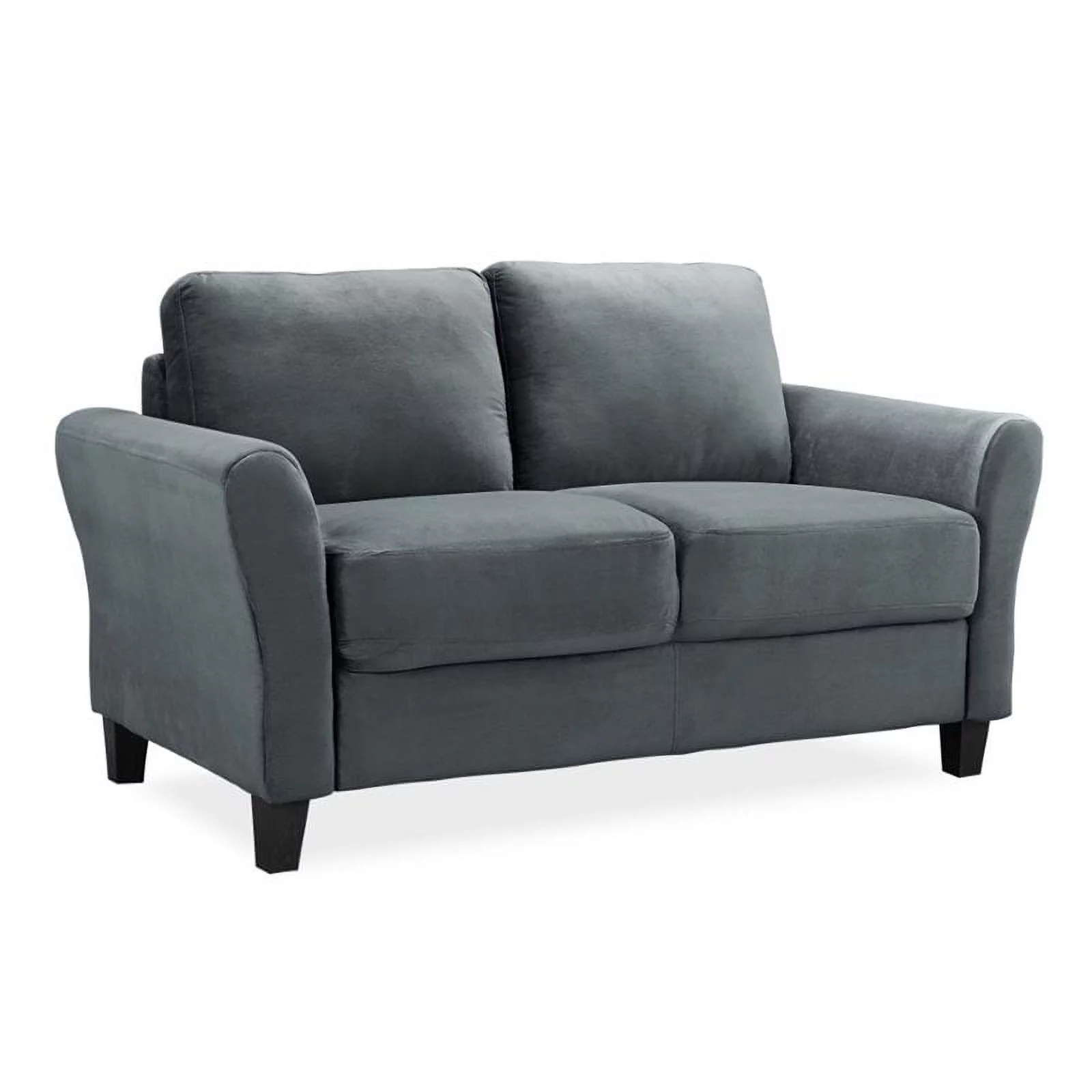 Home Square 2-Piece Set with Upholstery Loveseat and Sofa in Dark Gray