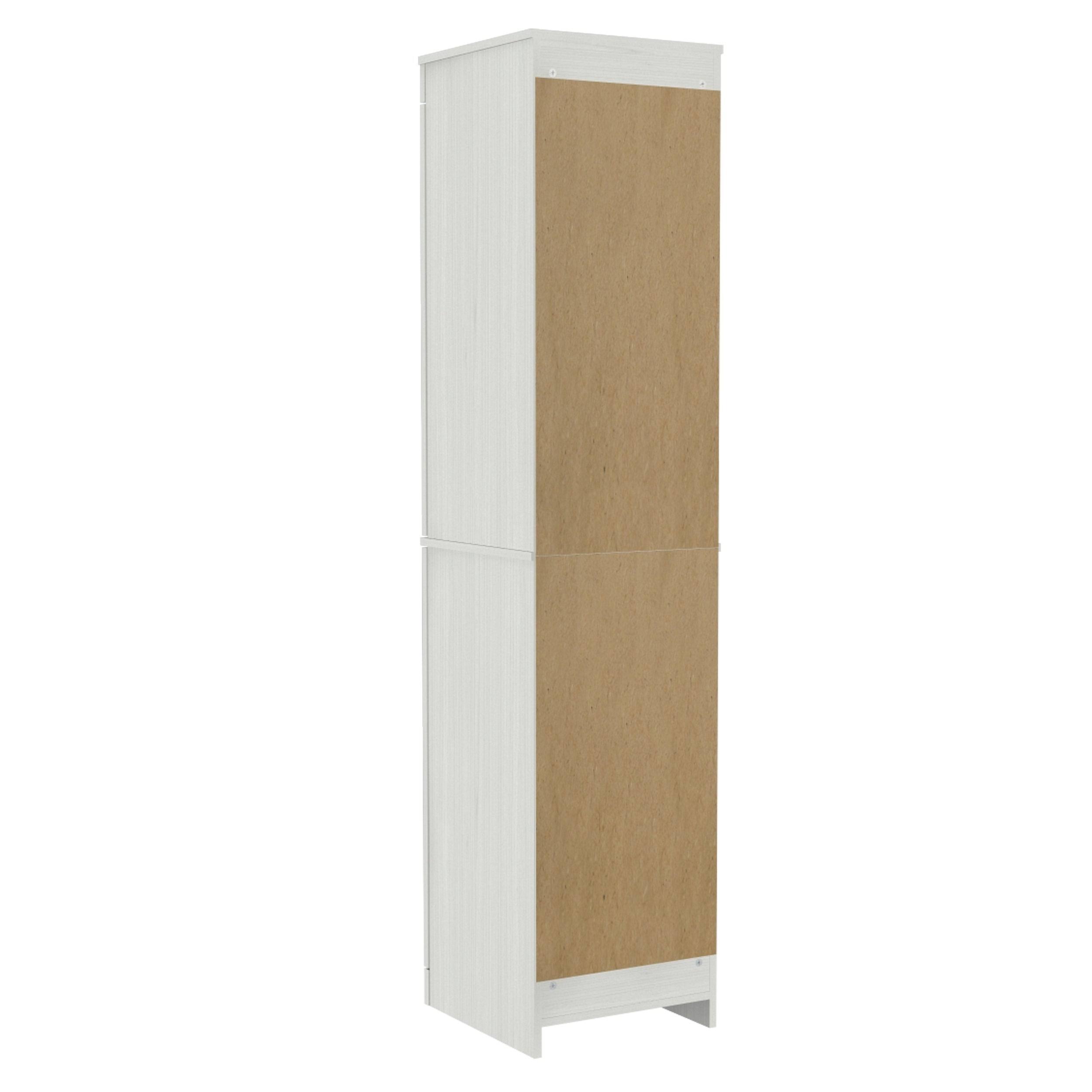 Inval Shaker Style Buffet 2-Door Slim Cabinet, Washed Oak