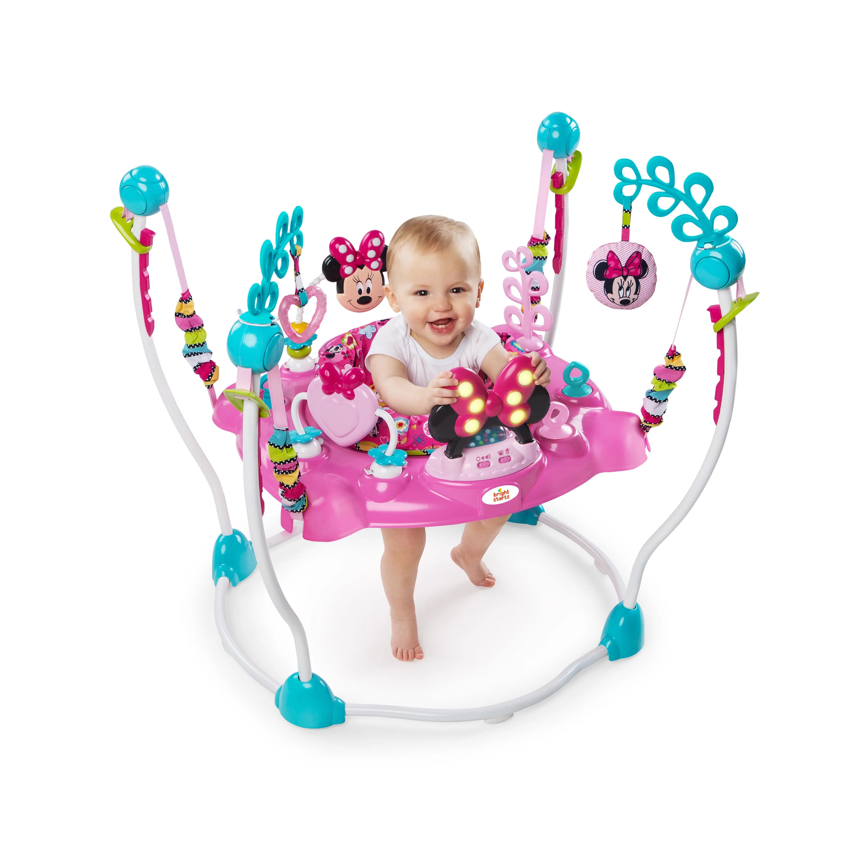 Bright Starts Disney Baby Minnie Mouse PeekABoo Activity Jumper with Lights and Melodies, Ages 6 months + - Radiant Selections