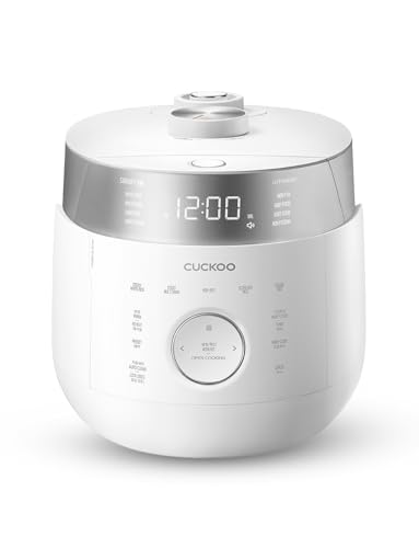 CUCKOO 6-Cup Uncooked / 12-Cup Cooked Induction Heating Twin Pressure Rice Cooker, 16 Menu Modes, Multi-Language Voice Guide