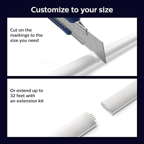 Philips Hue Indoor 6-Foot Smart LED Light Strip Base Kit with Plug - Flowing Multicolor Effect - 1 Pack - Control with Hue App