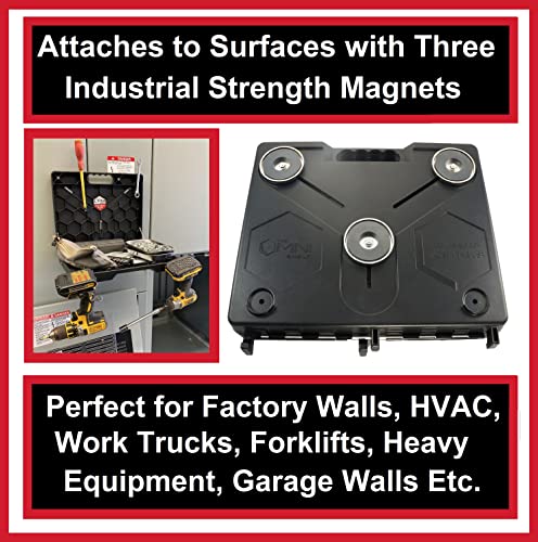 The OmniShelf Magnetic Portable Workstation + Toolbox, Computer & Laptop Stand, Multimeter Case, Utility Shelf w/ 40 lb Capacity