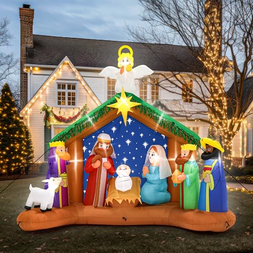 16FT Christmas Inflatable Snowman Outdoor Decorations, Giant Christmas Snowman, Holiday Blow Up Yard Decor with LED Lights