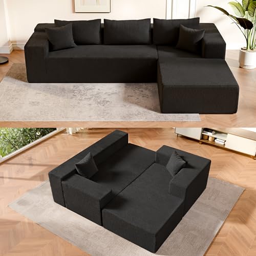 104" Sectional Couches for Living Room, Modular Sectional Sofa with Deep Seat, L-Shape Couch with Chaise, Cloud Couch for Living Room Bedroom