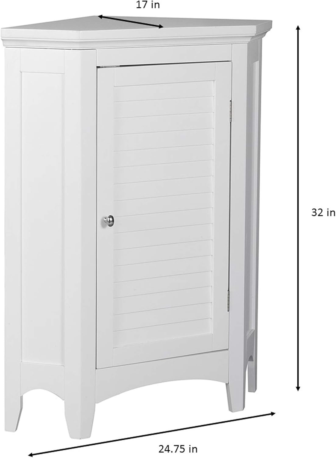 Teamson Home Glancy Bathroom Storage Floor Cabinet, White