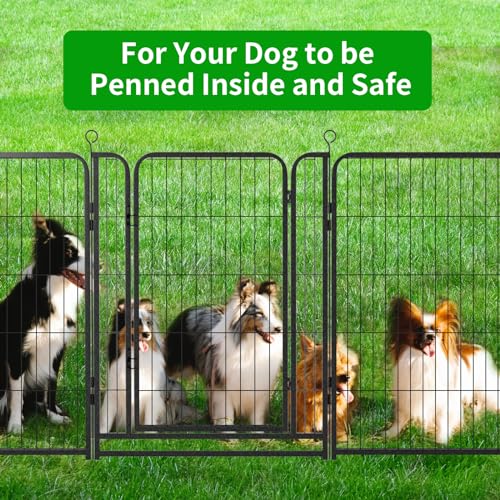 Dog Playpen Outdoor Extra Wide 12 Panels Heavy Duty Anti-Rust Coating-Strengthened Dog Fence 40" Height with Doors Portable for RV Camping Yard