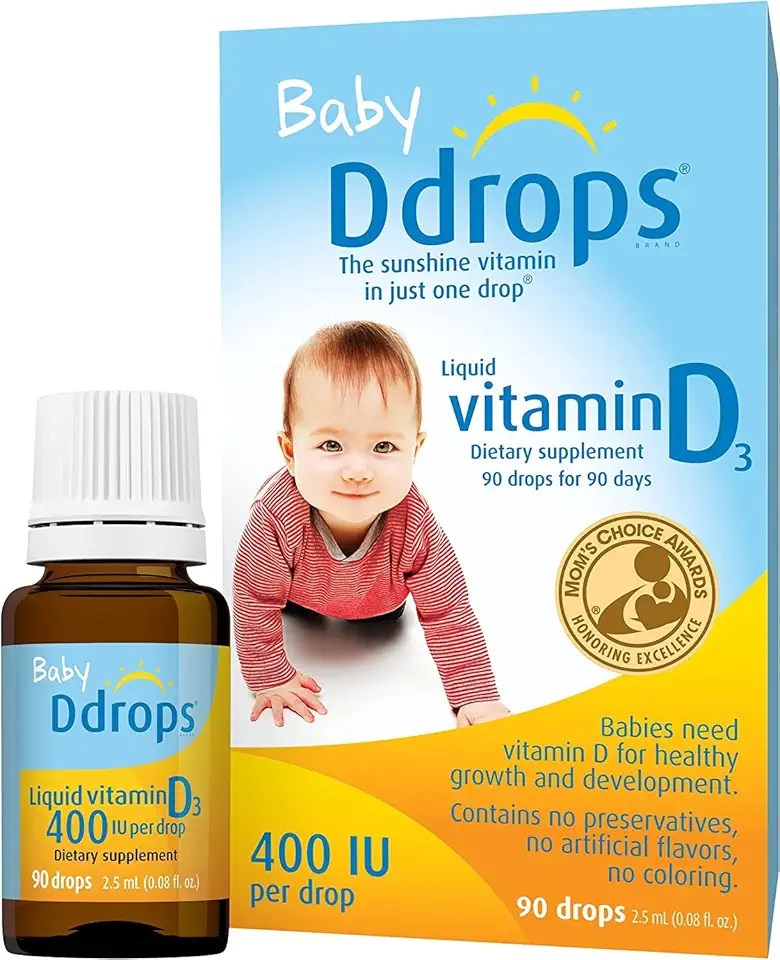 Ddrops Liquid Vitamin D Baby Drops, 400 IU each, 90 Drops (Pack of 8) - Kansas Nuitrition - HNZSDS