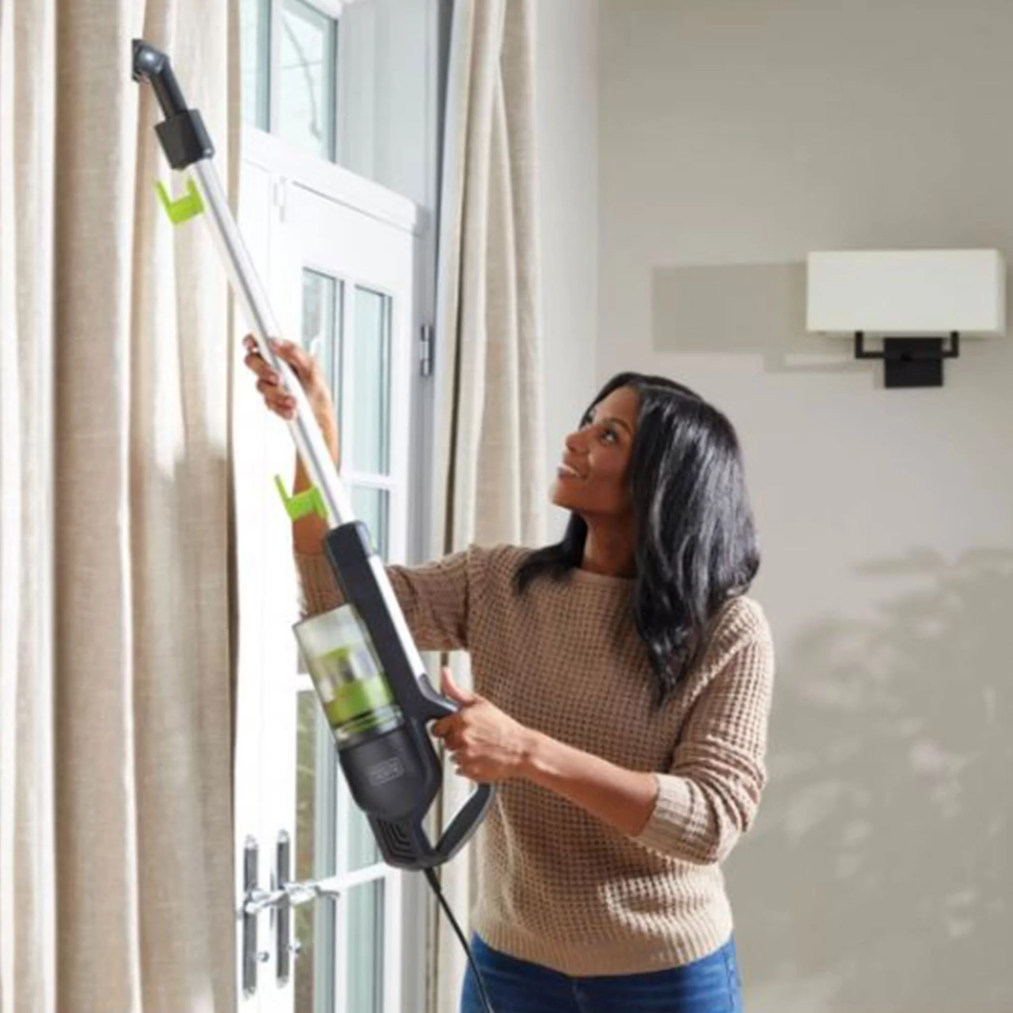 Black and Decker Stick Vacuum Cleaner with HEPA Filter, Gray and Green
