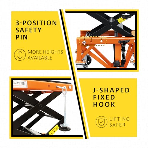 PENSUN Hydraulic Motorcycle Lift Table, 350 LBS Heavy Duty Ultra-Stable Motorcycle Scissor Jack Stand Fit for Motorcycle Dirt Bike ATV