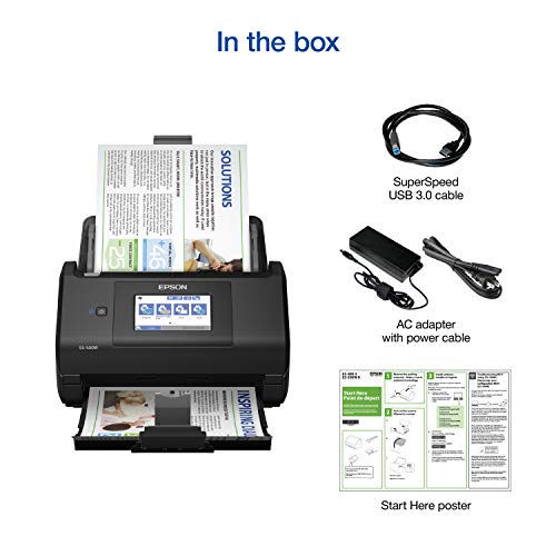 Epson Workforce ES-580W Wireless Color Duplex Desktop Document Scanner for PC and Mac with 100-sheet Auto Document Feeder (ADF) and Intuitive 4.3"