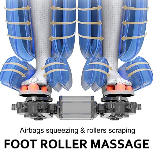 Massage Chair with Zero Gravity, Full Body Massage Chair Recliner with Airbags, Heating, Bluetooth Speaker, Foot Roller, Touch Screen, Gold