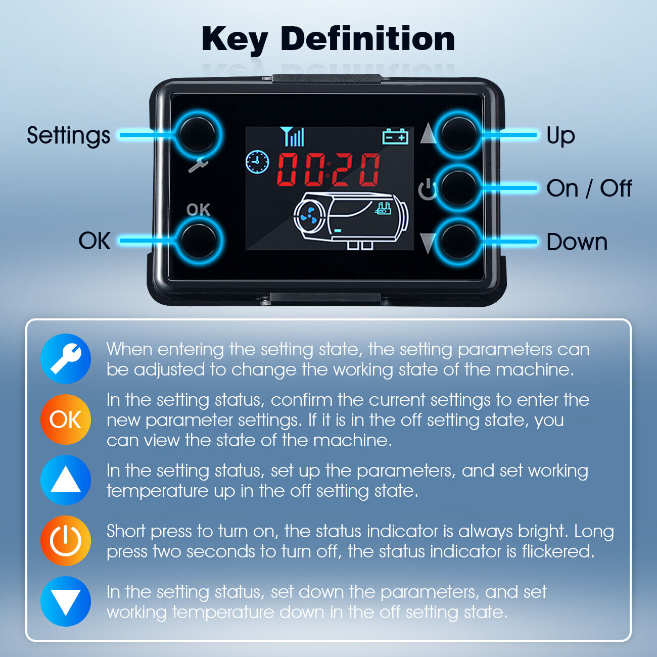 2Pcs 8KW 12V Air Diesel Heater w/ LCD Switch Car Boat Truck Quiet Parking Heater