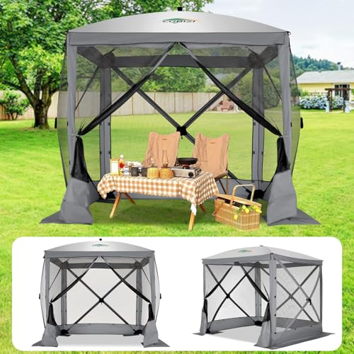 COBIZI 12x12ft Pop up Gazebo Screen Tent Screen House for Camping, Camping Outdoor Screened Gazebo, Canopy Tent