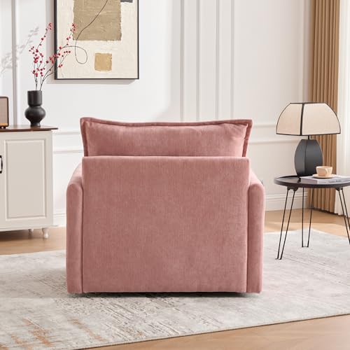 360 Swivel Accent Barrel Chair with Storage Ottoman & Headrest