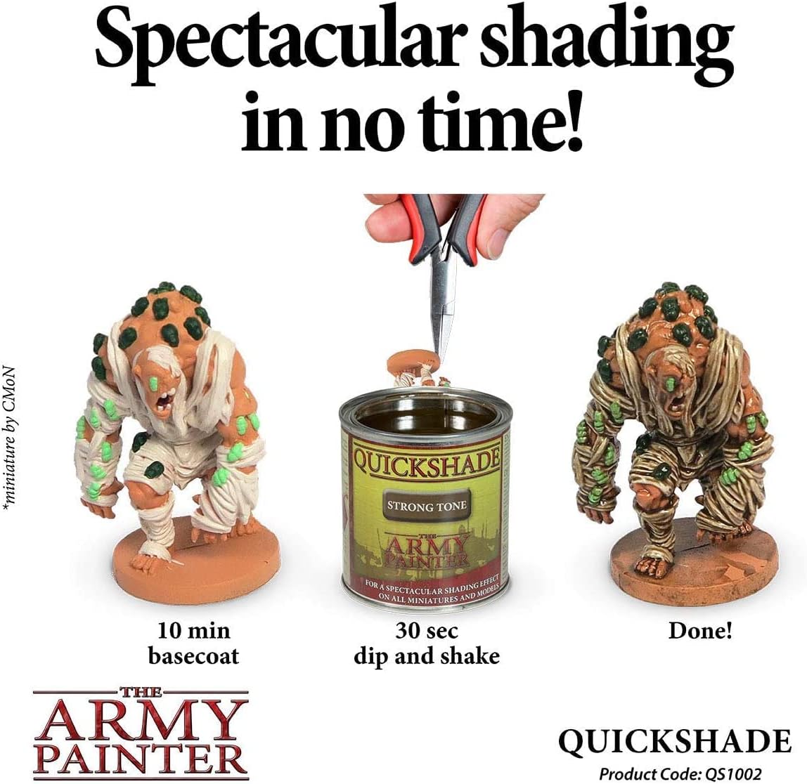 The Army Painter 3pcs Quickshade Varnish Set for Miniature Painting- Strong Tone Model Paint Quickshade- Top Coat Finish Acrylic Varnish for Acrylic