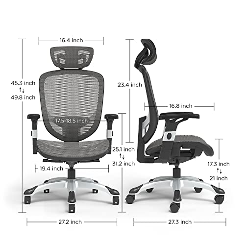 STAPLES Hyken Ergonomic Swivel Task Chair, Adjustable with Breathable Mesh & Lumbar Support, Perfect for Home & Office, Charcoal Gray