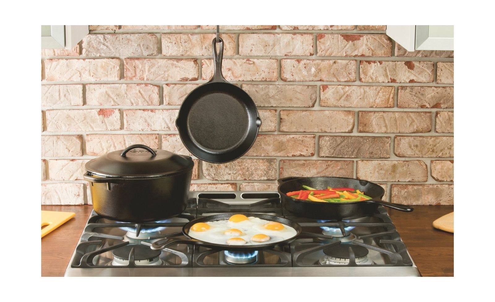 Lodge L8DOL3 Cast Iron Dutch Oven with Dual Handles Pre-Seasoned 5-Quart