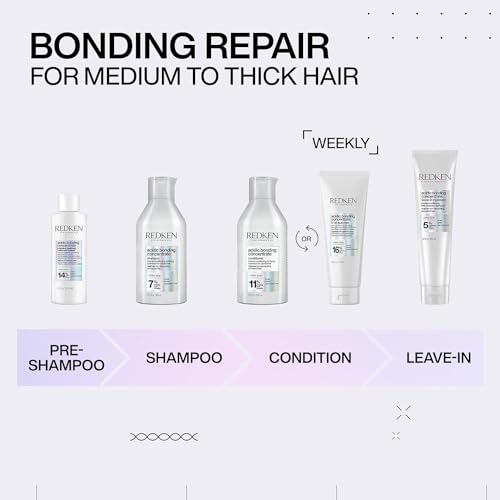 REDKEN Bonding Shampoo & Conditioner Set for Damaged Hair Repair | Acidic Bonding Concentrate | Sulfate-Free | Repairs Bleached or Color-Treated Hair