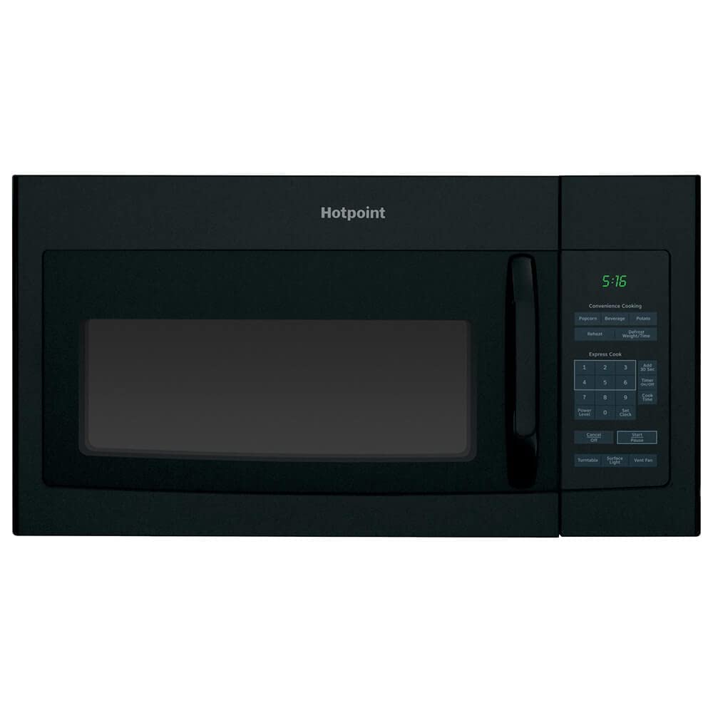 Hotpoint RVM5160DHBB 1.6 cu. ft. Over-The-Range Microwave Oven Black , 16.5" Height, 29.875" width, 15.25" Length