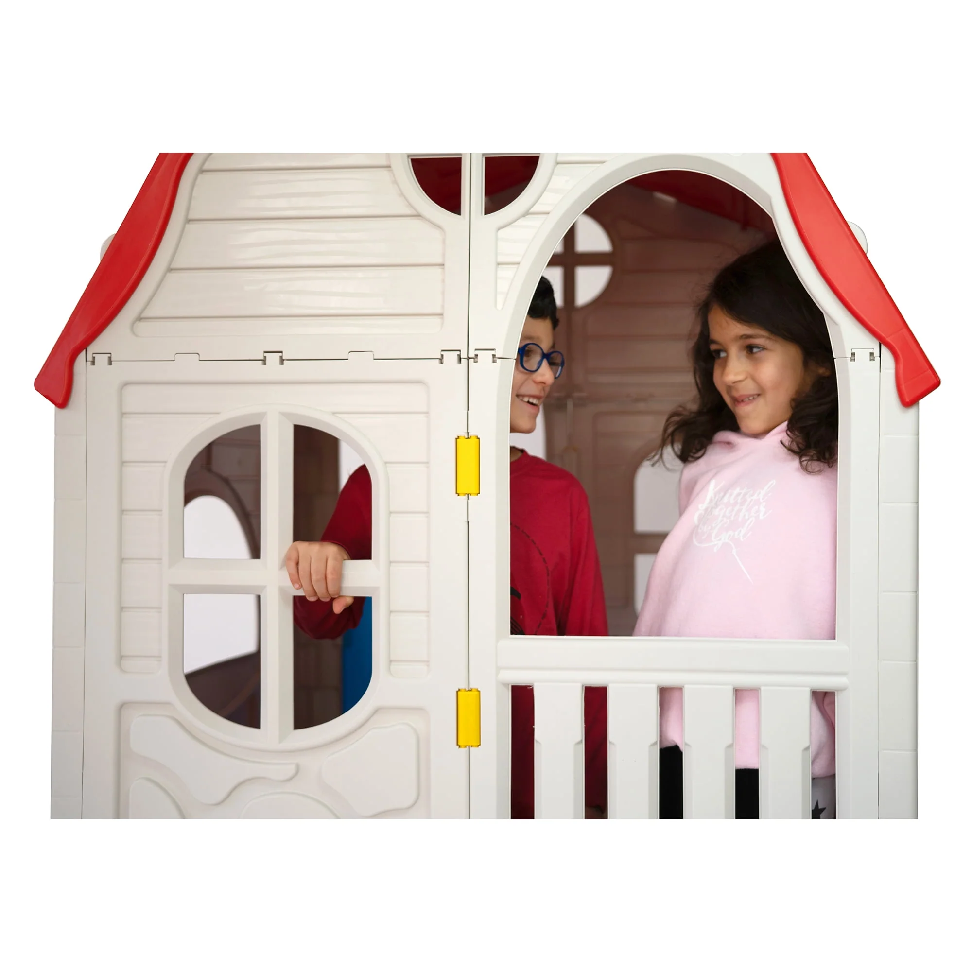 Ram Quality Products Kid's Cottage Foldable Plastic Toddler Outdoor Playhouse