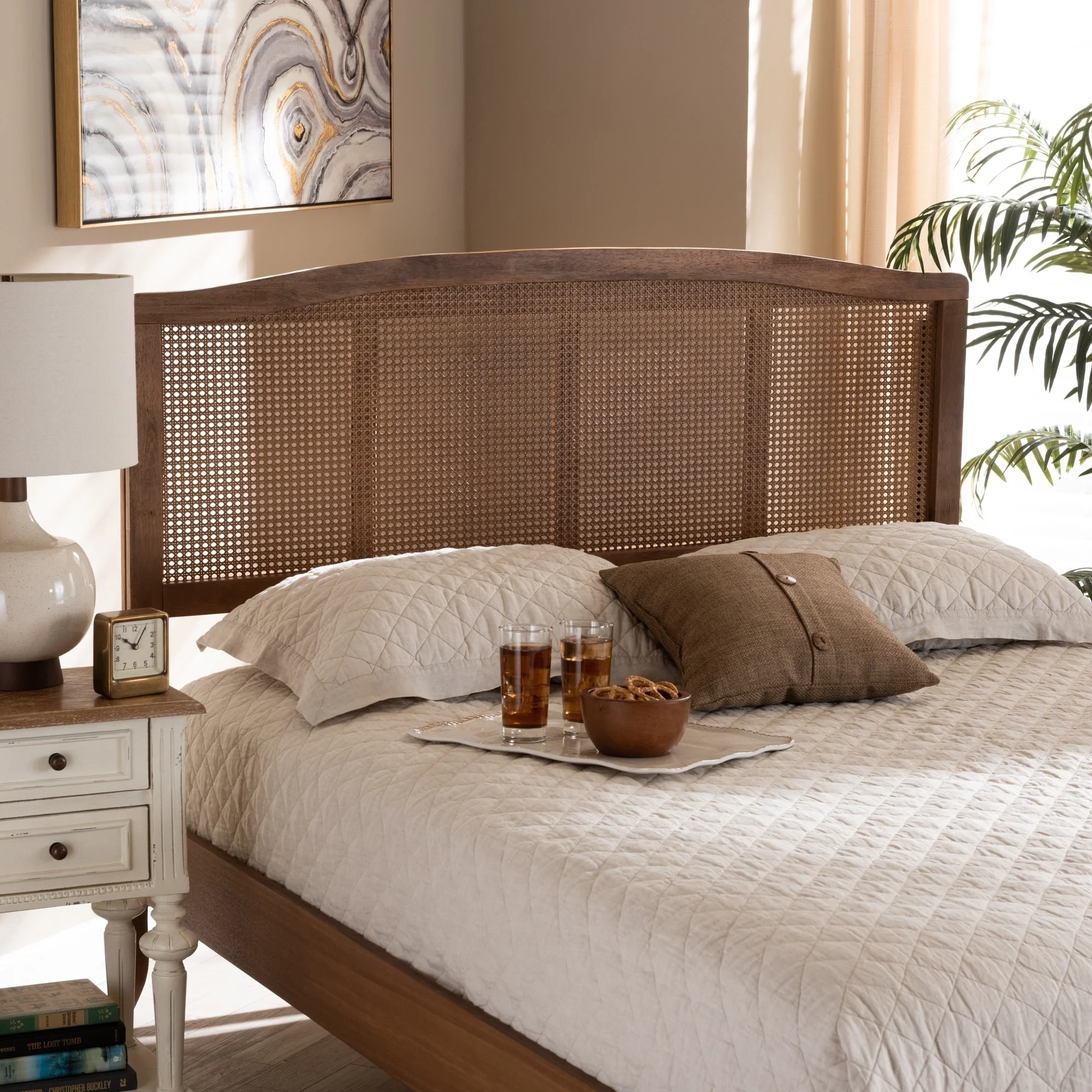 Carson Carrington  Ugglom Wood and Synthetic Rattan Headboard King