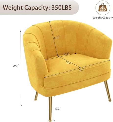 Andeworld Velvet Accent Chair, Upholstered Modern Single Sofa Side Chair