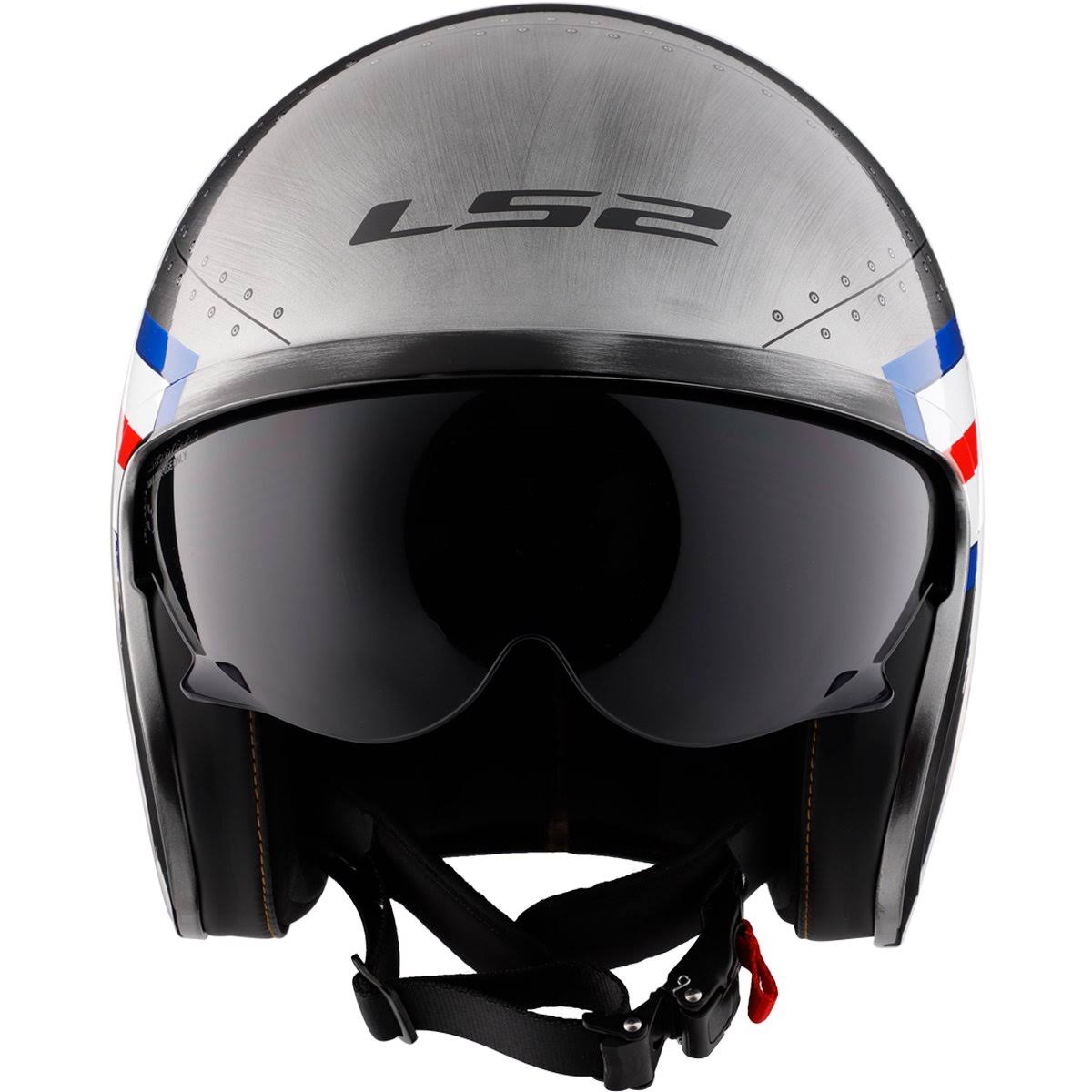 LS2 Spitfire Bomb Rider Adult Cruiser Helmets Brushed Alloy / Large