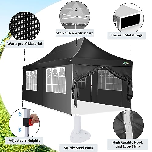 10x10 Pop Up Canopy Tent with 4 Sidewalls and Mesh Windows 2.0