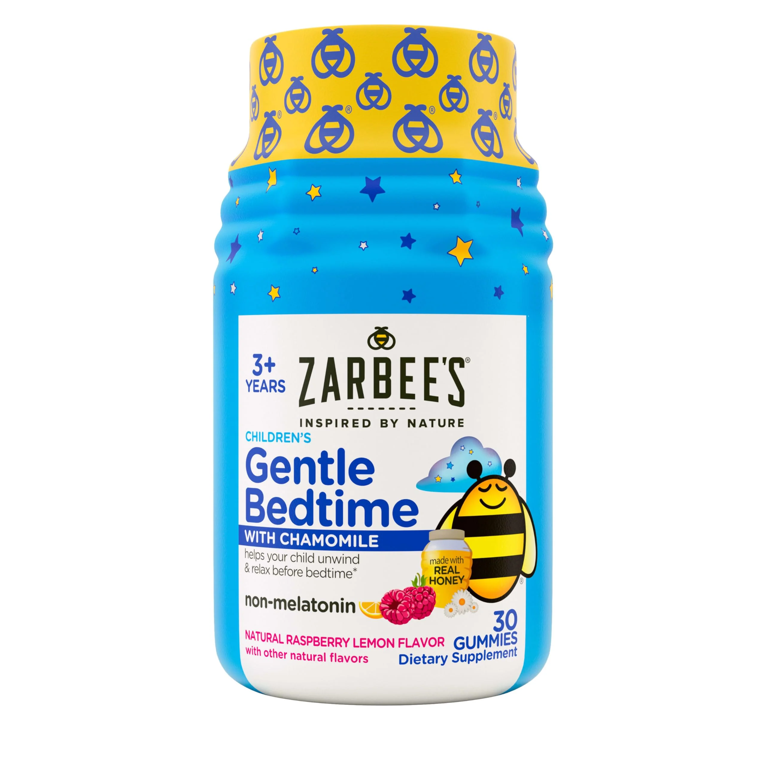 Zarbee's Gentle Bedtime Gummies for Kids - Melatonin-Free Blend of Natural Honey, Raspberry Lemon