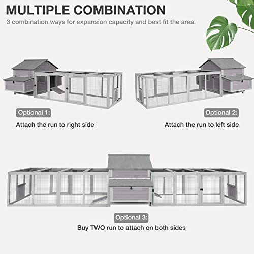 Large Chicken Coop - Unique Folding Design for Easy to Set Up - Chicken House for Outdoor with Two Nesting Box, Leakproof Pull-on Tray