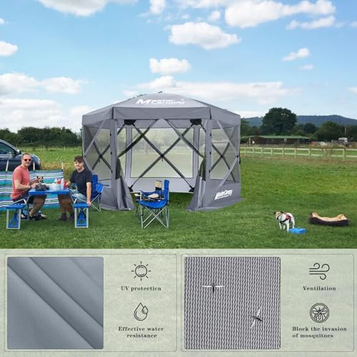 MASTERCANOPY 12x12FT Pop Up Gazebo Screen Tent - Instant Screen House with Netting, Quick Set, Outdoor Canopy Shelter with Carry Bag for Camping