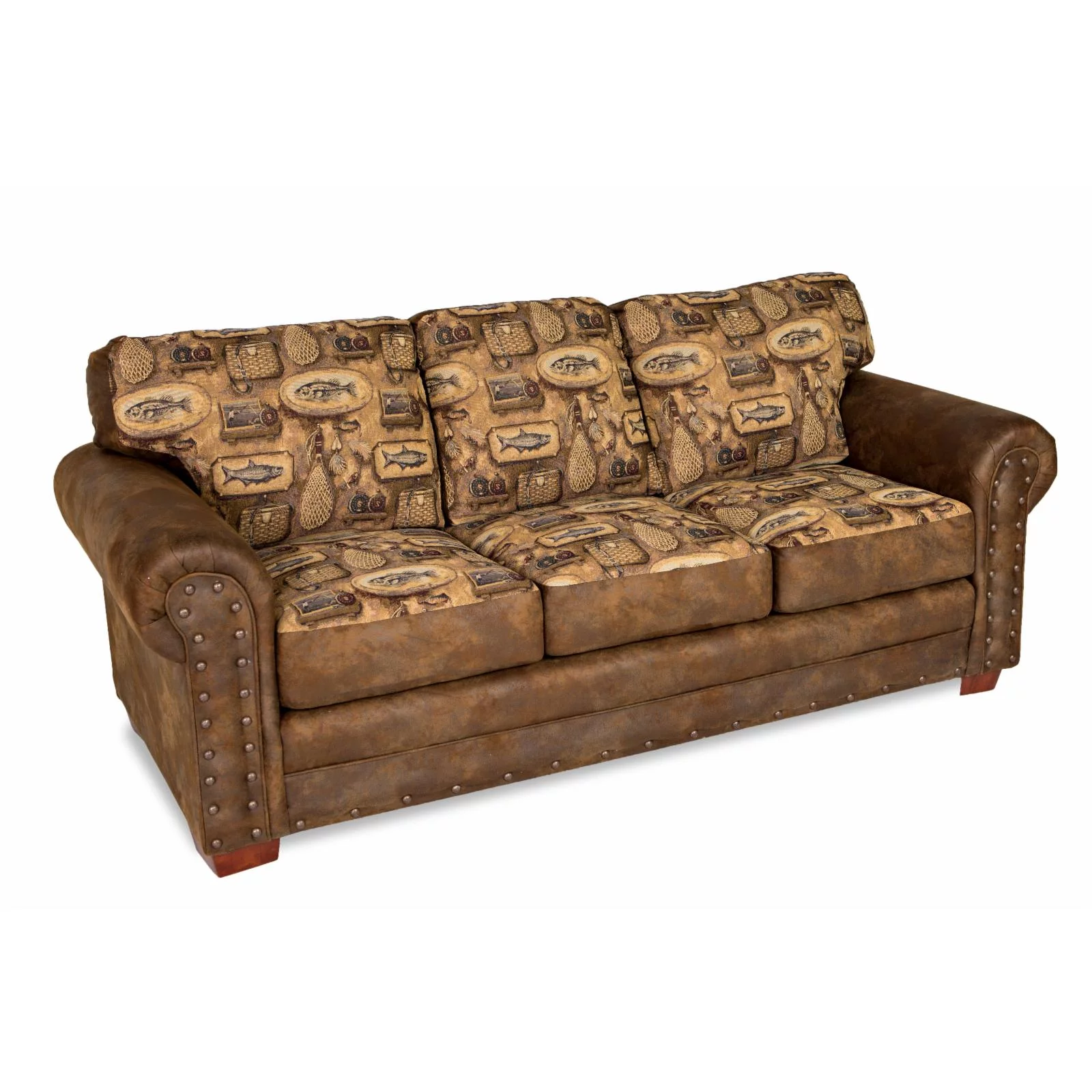 American Furniture Classics Model 8505-80 River Bend Lodge Style Sleeper Sofa for Adults