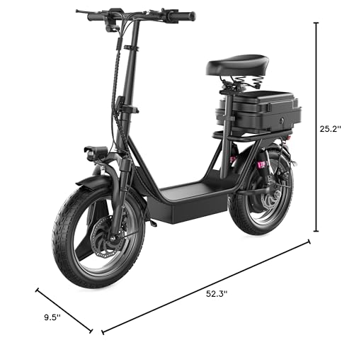 500W Electric Scooter for Adults, 36V 13AH/48V 15Ah Battery, 20-25MPH, 20-30 Miles Range, Shock Absorbers, Rear Basket/Box