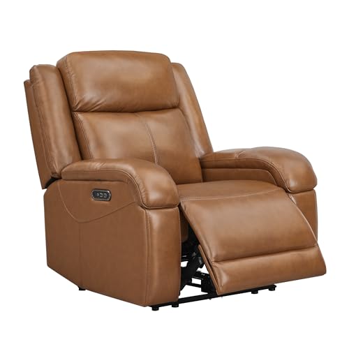 Watson & Whitely Genuine Leather Power Recliner Chairs for Adults, Wall Hugger RV Recliner with Power Headrest & Charging Ports