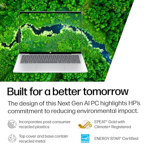 HP OmniBook 5 14 inch Next Gen AI PC, OLED Display, Snapdragon X Plus X1P-42-100, 16 GB RAM, 1 TB SSD, Qualcomm Adreno GPU, Windows 11 Home