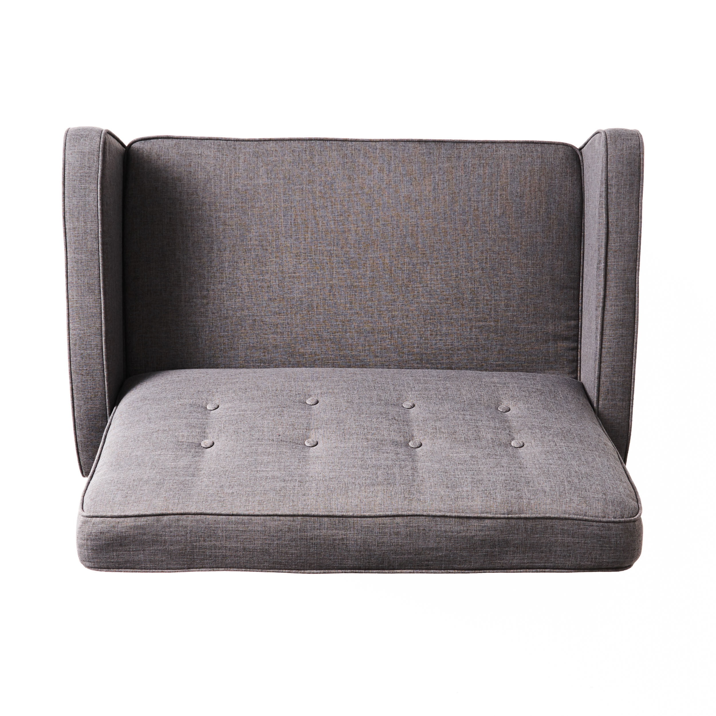 GDF Studio Callade Buttoned Fabric Reclining Loveseat, Gray