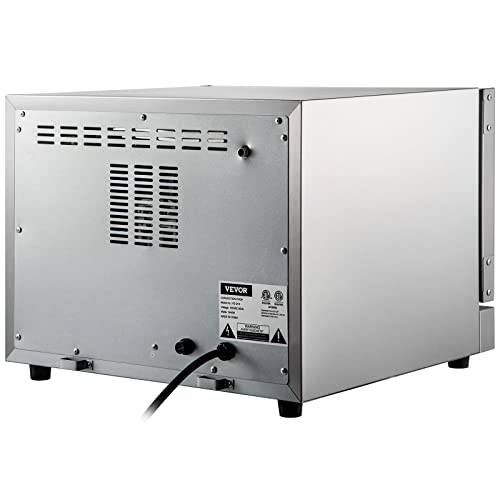 VEVOR Commercial Convection Oven, Conventional Oven Countertop, Toaster w/Front Glass Door, Electric Baking Oven w/Trays Wire Racks Clip Gloves, 120V
