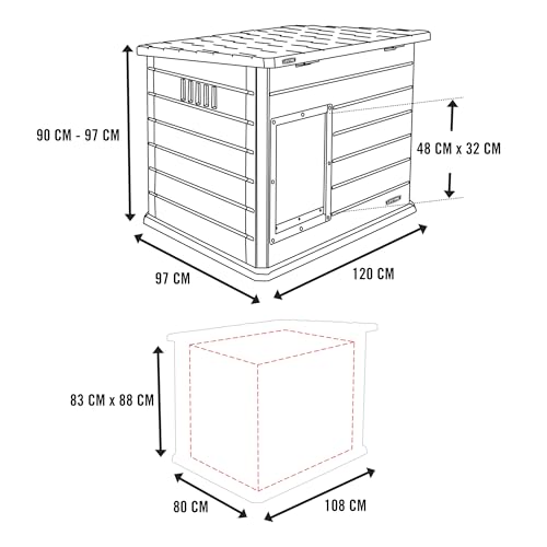 Lifetime Deluxe Dog House, Weather Protected with Adjustable Vents, Ideal Shelter for Medium to Large Dogs