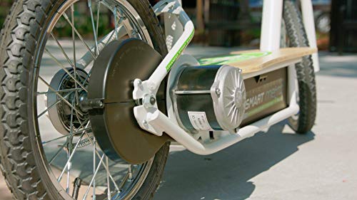 EcoSmart Metro Electric Scooter – Padded Seat, Wide Bamboo Deck, 16" Air-Filled Tires, 500w High-Torque Motor, Up to 18 mph, 12-Mile Range