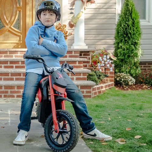 Hover-1 My First Dirt Bike for Kids - 300W Motor, 9MPH Max Speed, 9 Mile Range, 12” Off-Road Tires, 120LB Max Weight