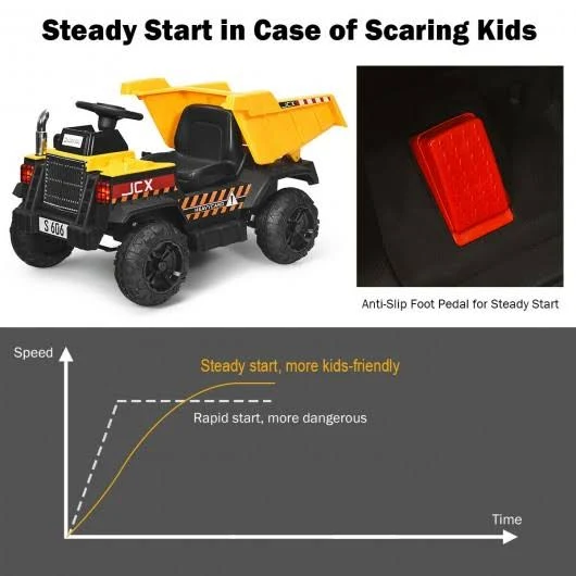 12V Battery Kids Ride on Dump Truck with Electric Bucket