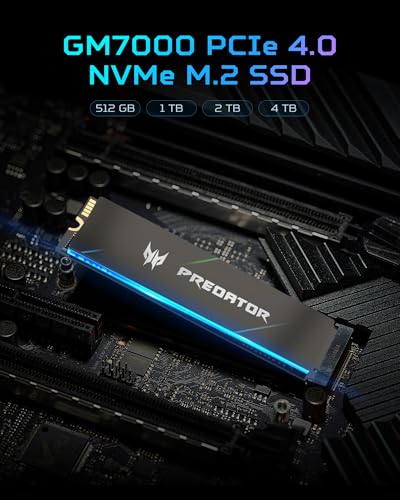 Predator M.2 SSD 2TB GM7000 with DRAM Cache NVMe 1.4 2280 PCIe Gen4&times;4 Ultra high Speed (Maximum Read: 7400MB/s