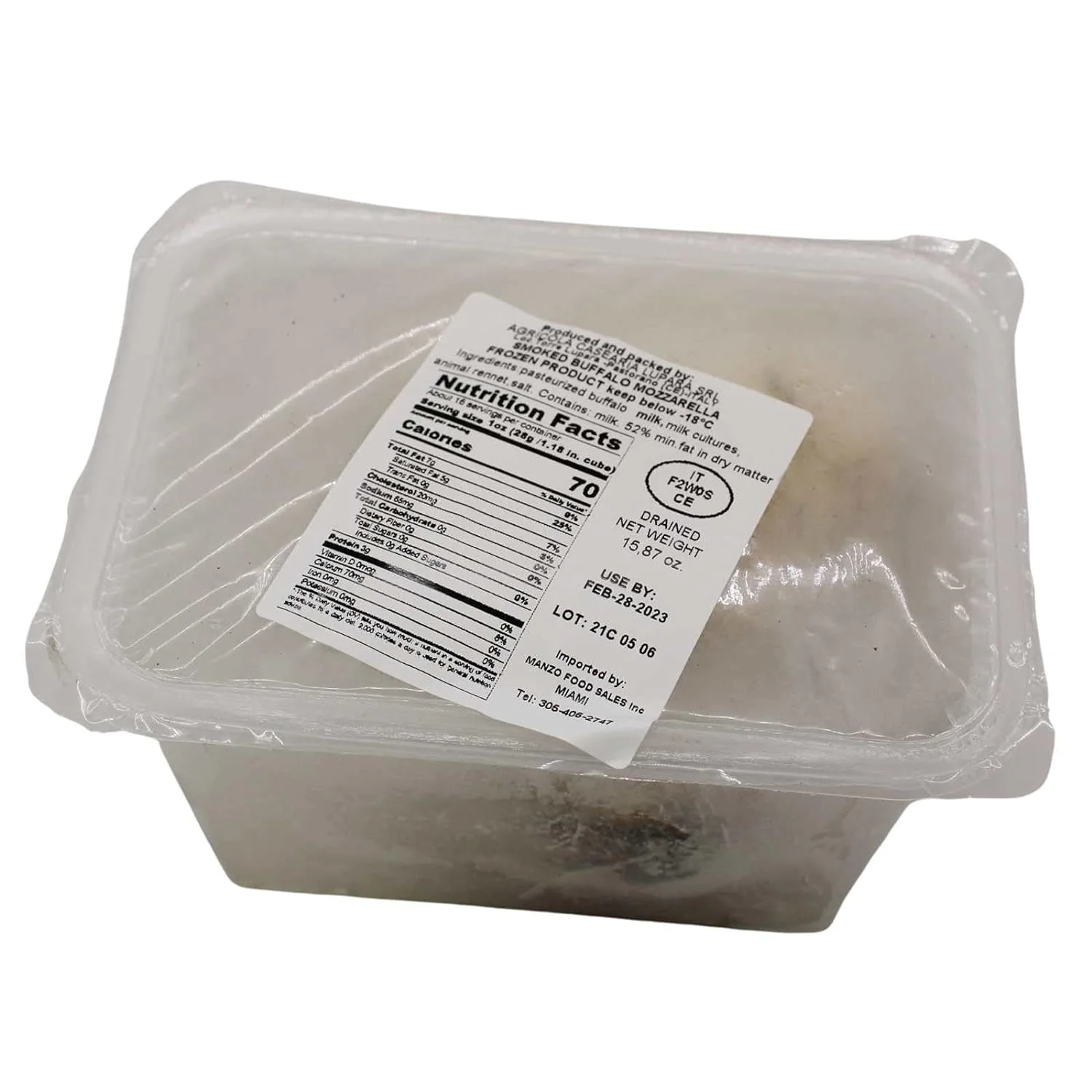 4 Pack, Naturally Smoked, Buffalo , Shipped Frozen May Arrive Partially Thawed, Made With 100% Water Buffalo Milk,   Bufala, Product Of Italy