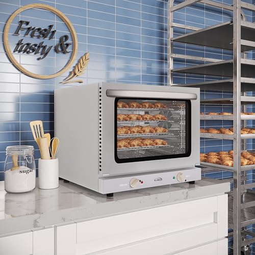 KoolMore 32 in. Commercial Countertop Convection Oven, Holds Full Size Pans, 4 Racks and 3500W of Power, 240V in Stainless-Steel